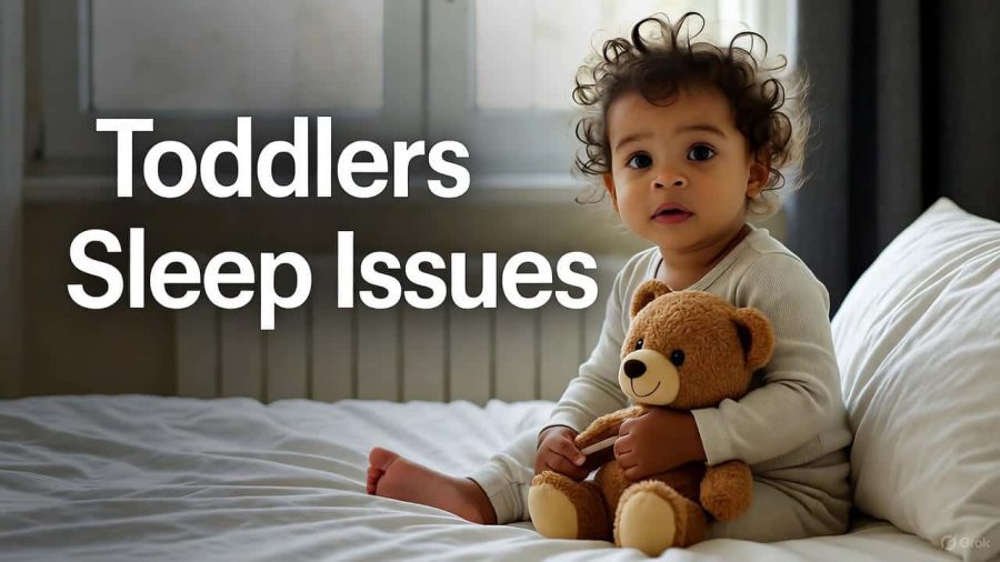 Toddler Sleep Issues | Peaceful toddler sleeping soundly in cozy bedroom with soft lighting