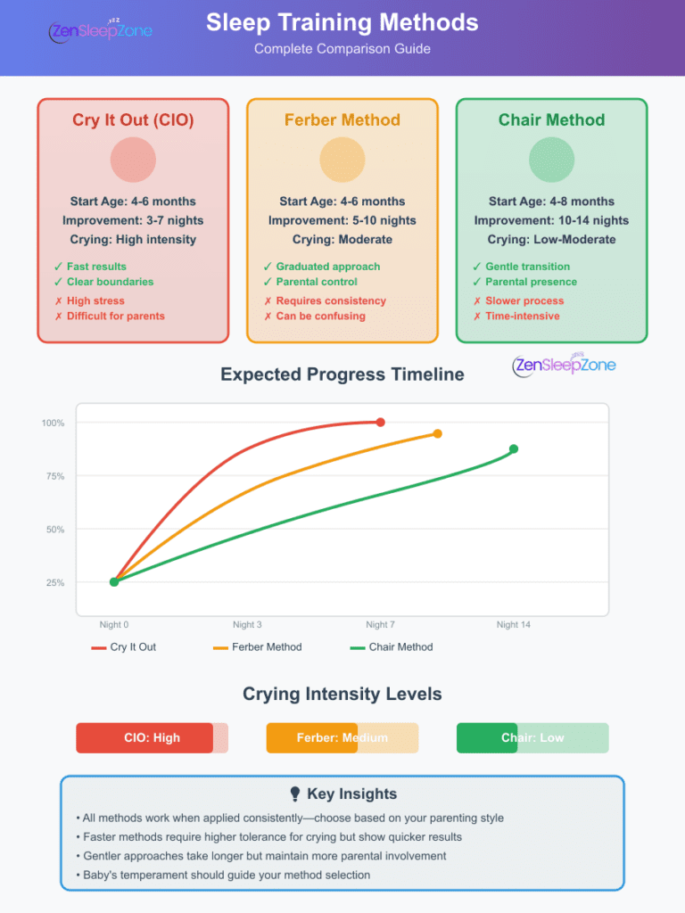 Baby Sleep Training Methods Comparison | Infographics